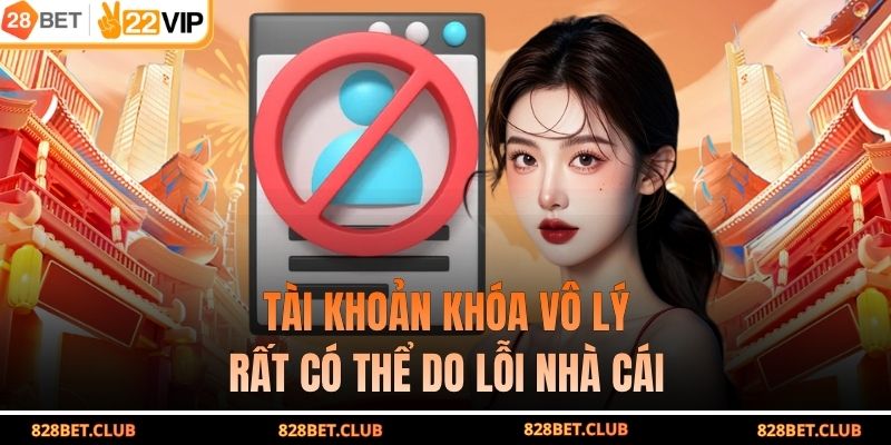 Tài khoản khóa vô lý rất có thể do lỗi nhà cái
